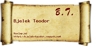 Bjelek Teodor névjegykártya